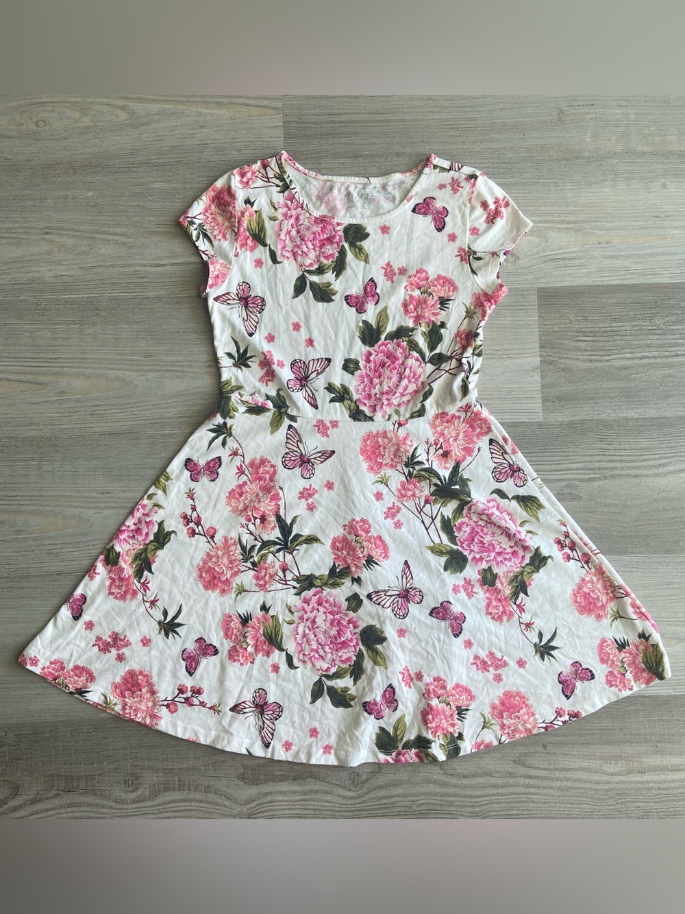The Children's Place Floral Butterfly Skater Dress Size XXL 16
